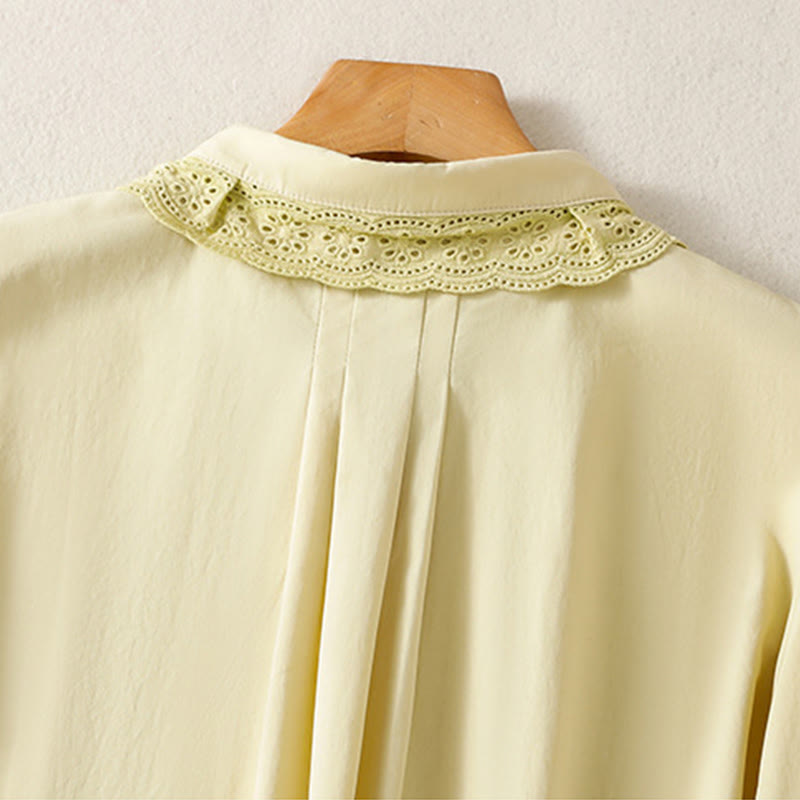 Nimara Ritual Casual Women's Long Sleeve Lace Lapel Shirt