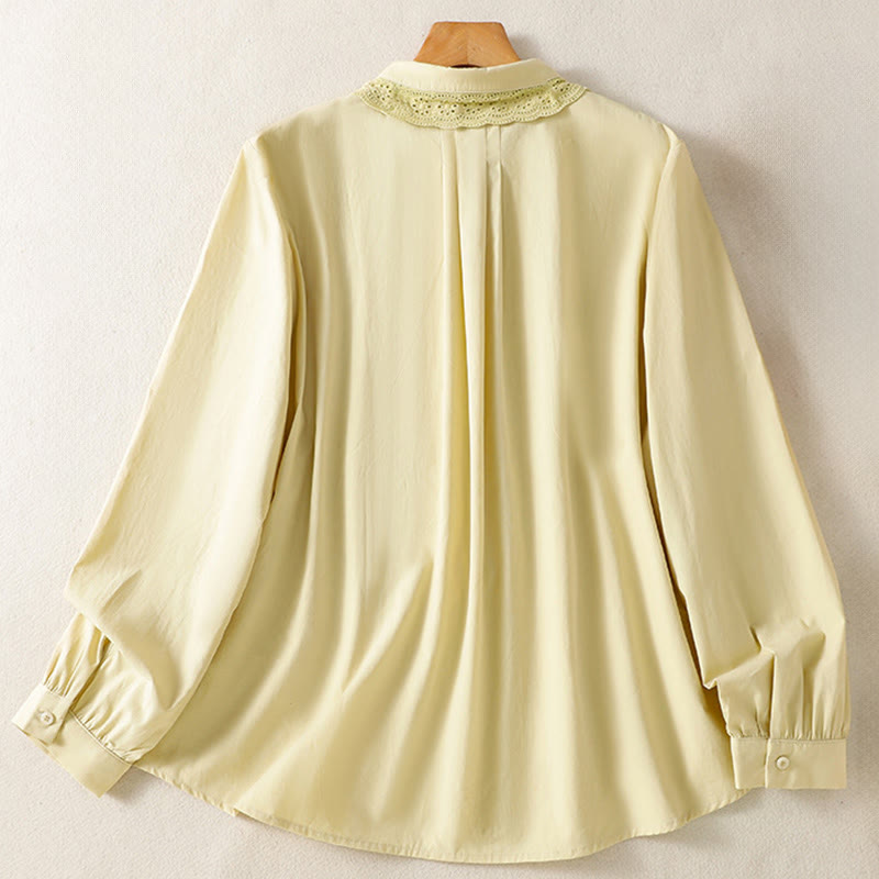 Nimara Ritual Casual Women's Long Sleeve Lace Lapel Shirt