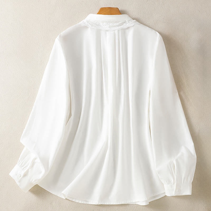 Nimara Ritual Casual Women's Long Sleeve Lace Lapel Shirt