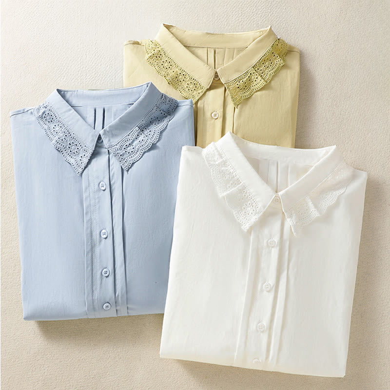 Nimara Ritual Casual Women's Long Sleeve Lace Lapel Shirt