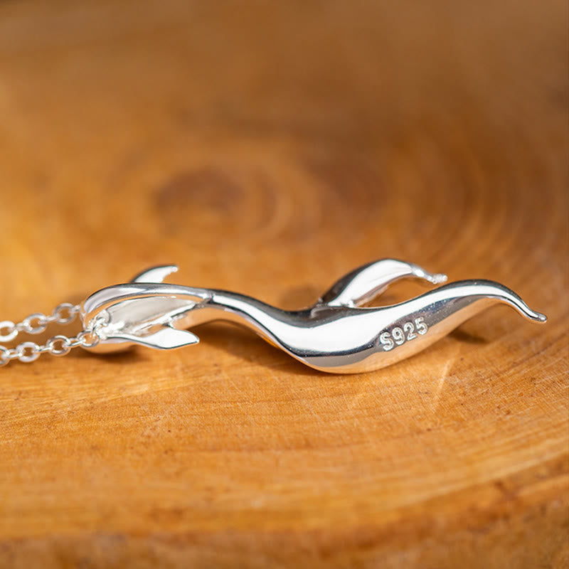 Nimara Ritual 925 Sterling Silver Golden Koi Fish Luck Necklace Pendant