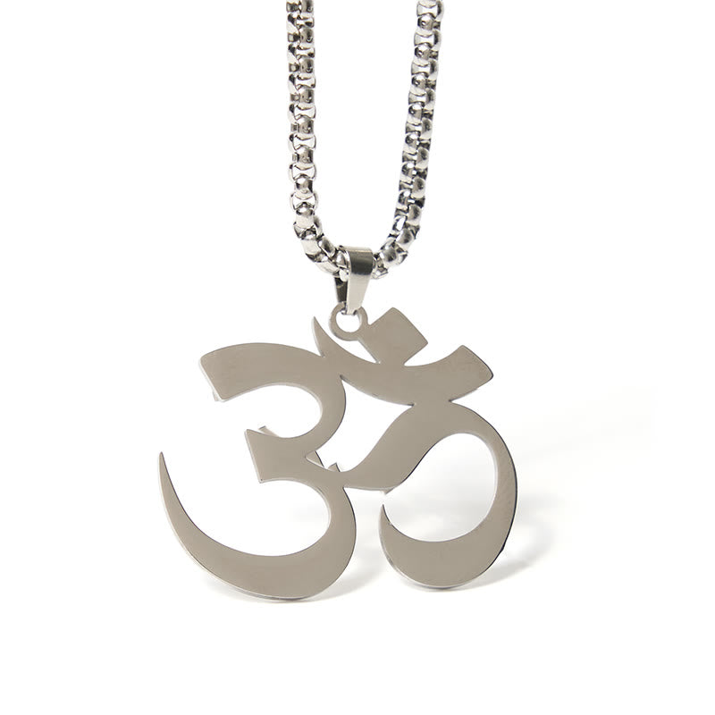 Nimara Ritual Om Symbol Mantra Stainless Steel Focus Necklace Pendant