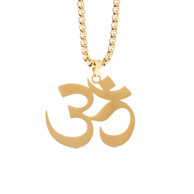 Nimara Ritual Om Symbol Mantra Stainless Steel Focus Necklace Pendant