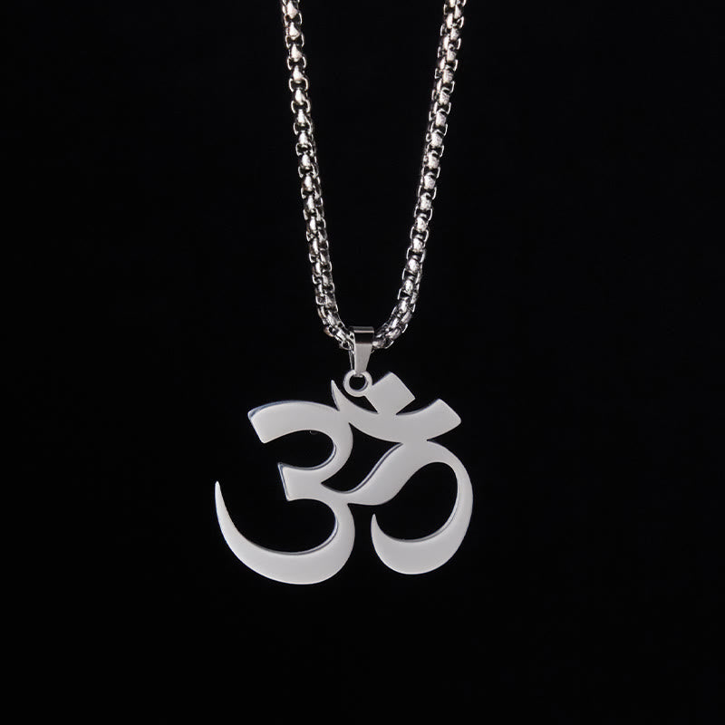 Nimara Ritual Om Symbol Mantra Stainless Steel Focus Necklace Pendant