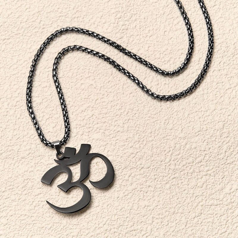 Nimara Ritual Om Symbol Mantra Stainless Steel Focus Necklace Pendant