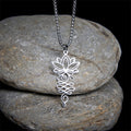 Nimara Ritual Lotus Vines Design Chakra Symbol Stainless Steel Enlightenment Necklace Pendant