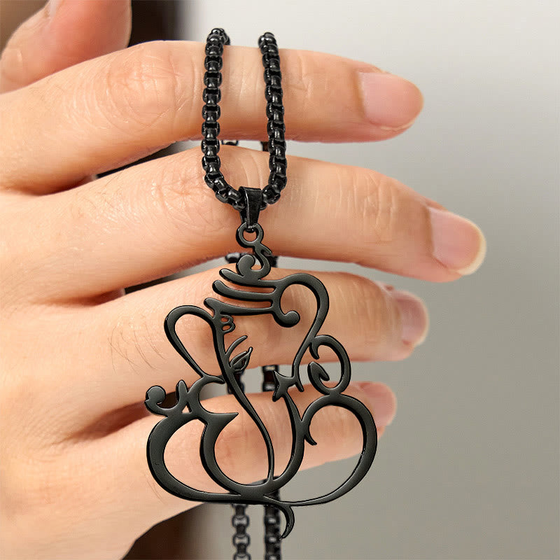 Nimara Ritual Ganesh Elephant Stainless Steel Protection Necklace Pendant