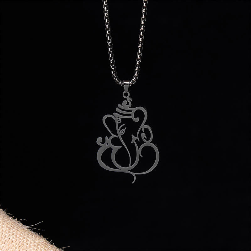 Nimara Ritual Ganesh Elephant Stainless Steel Protection Necklace Pendant