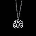 Nimara Ritual Hollow Lotus Design Stainless Steel Enlightenment Necklace Pendant
