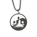 Nimara Ritual Yin Yang Buddha Figure Hollow Design Stainless Steel Balance Necklace Pendant