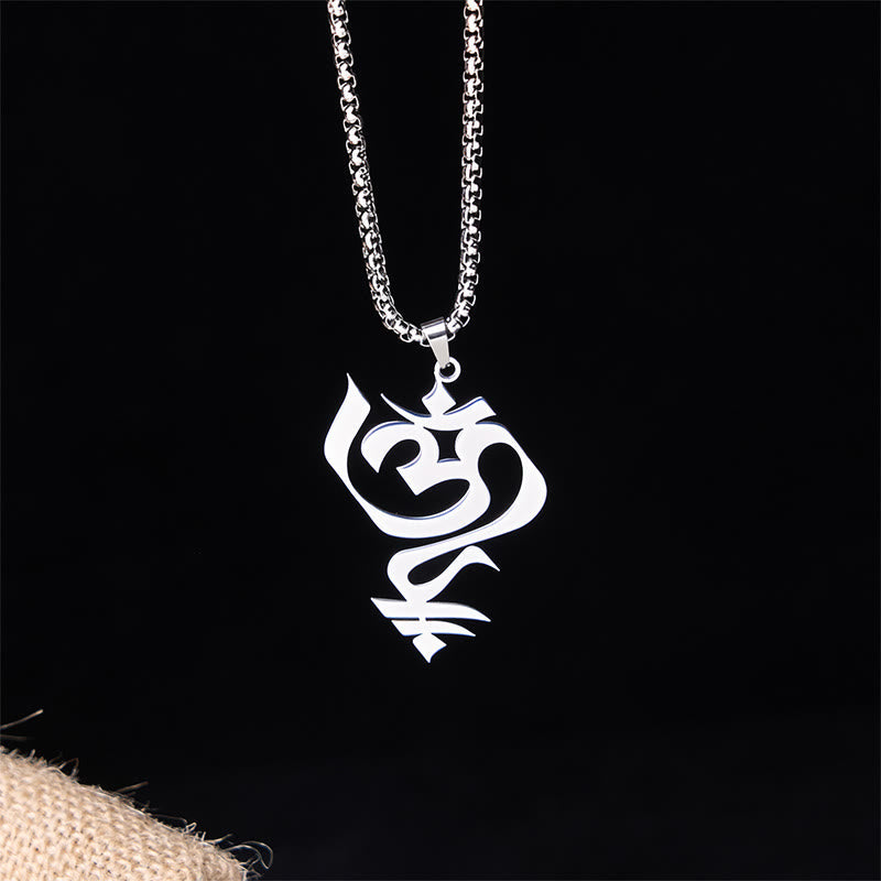 Nimara Ritual Vintage OM Symbol geometry Design Stainless Steel Connection Necklace Pendant