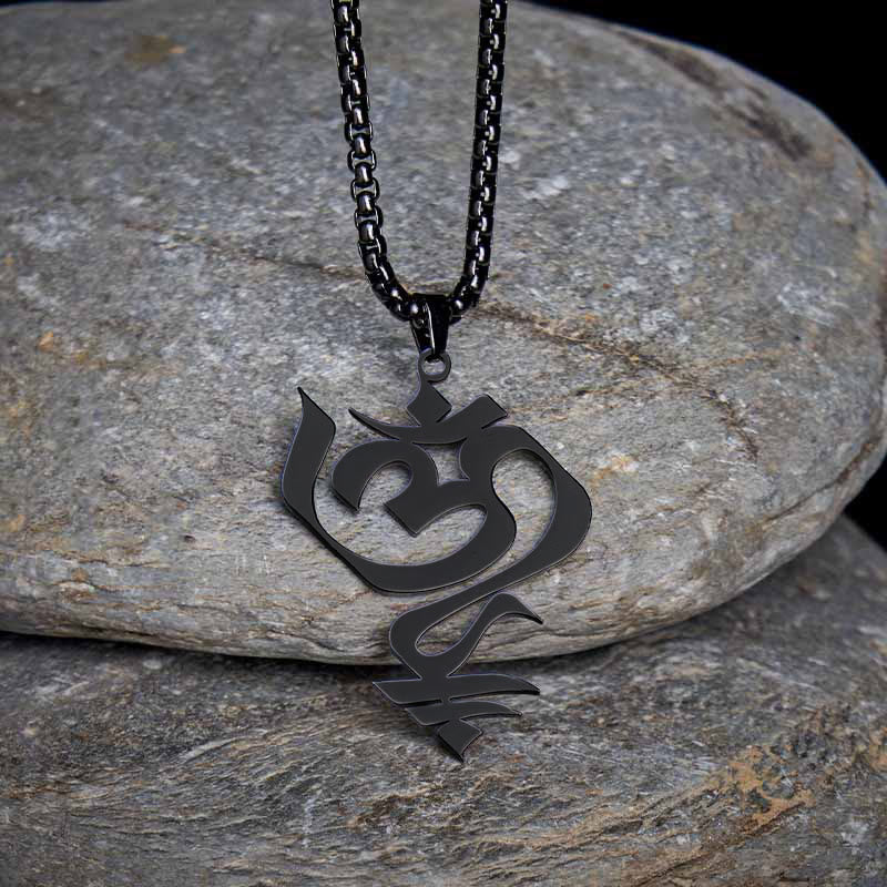 Nimara Ritual Vintage OM Symbol geometry Design Stainless Steel Connection Necklace Pendant
