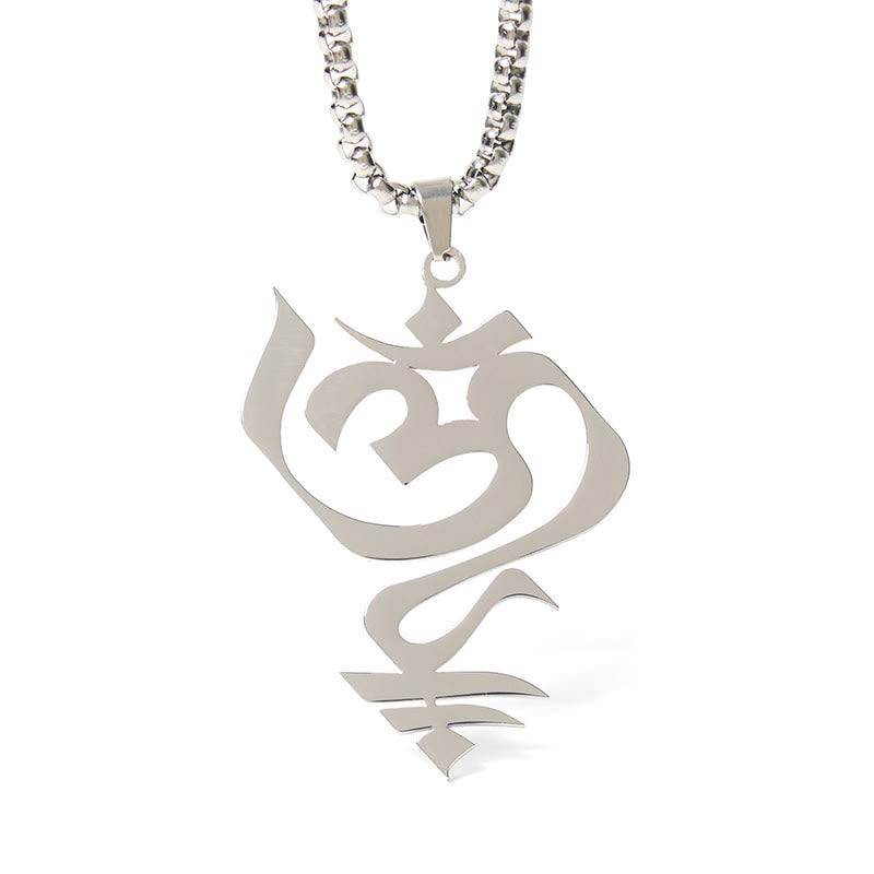 Nimara Ritual Vintage OM Symbol geometry Design Stainless Steel Connection Necklace Pendant