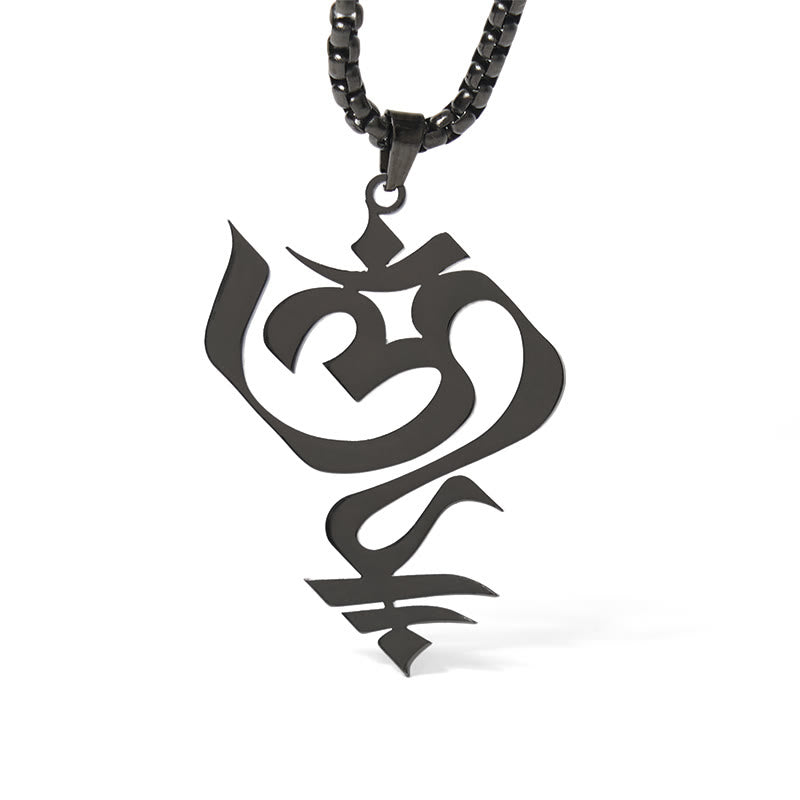 Nimara Ritual Vintage OM Symbol geometry Design Stainless Steel Connection Necklace Pendant