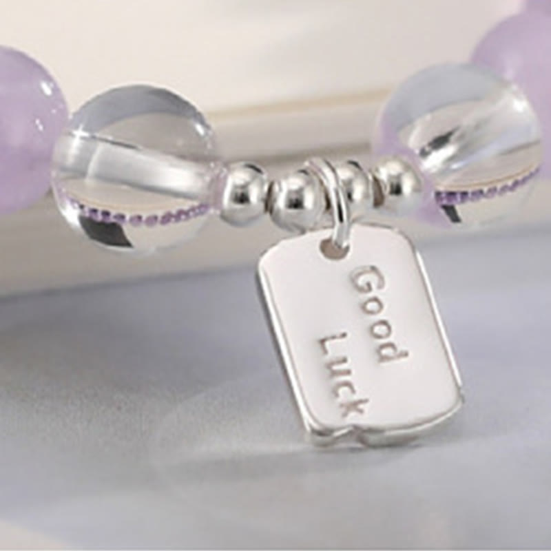Nimara Ritual Amethyst Rose Quartz Strawberry Quartz Good Luck Charm Bracelet