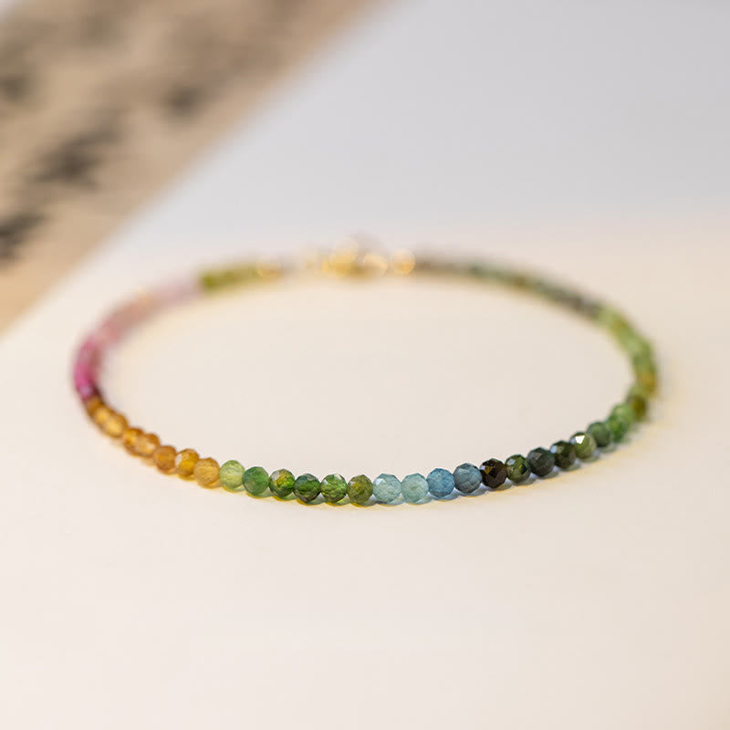 Nimara Ritual 2.5mm Natural Tourmaline Ultra-thin Beads Positive Bracelet