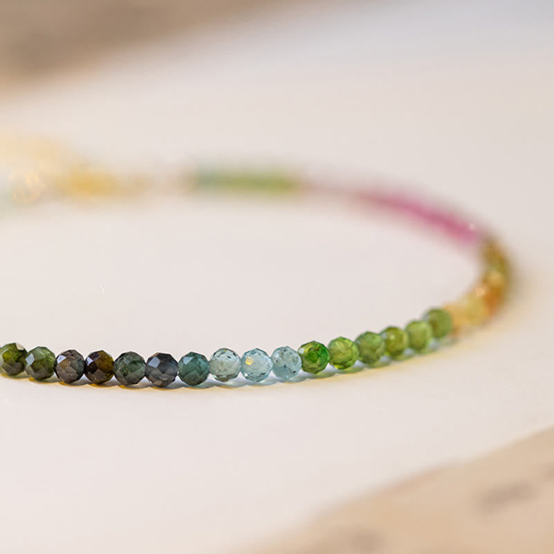 Nimara Ritual 2.5mm Natural Tourmaline Ultra-thin Beads Positive Bracelet