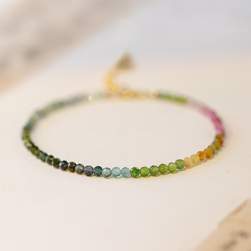 Nimara Ritual 2.5mm Natural Tourmaline Ultra-thin Beads Positive Bracelet
