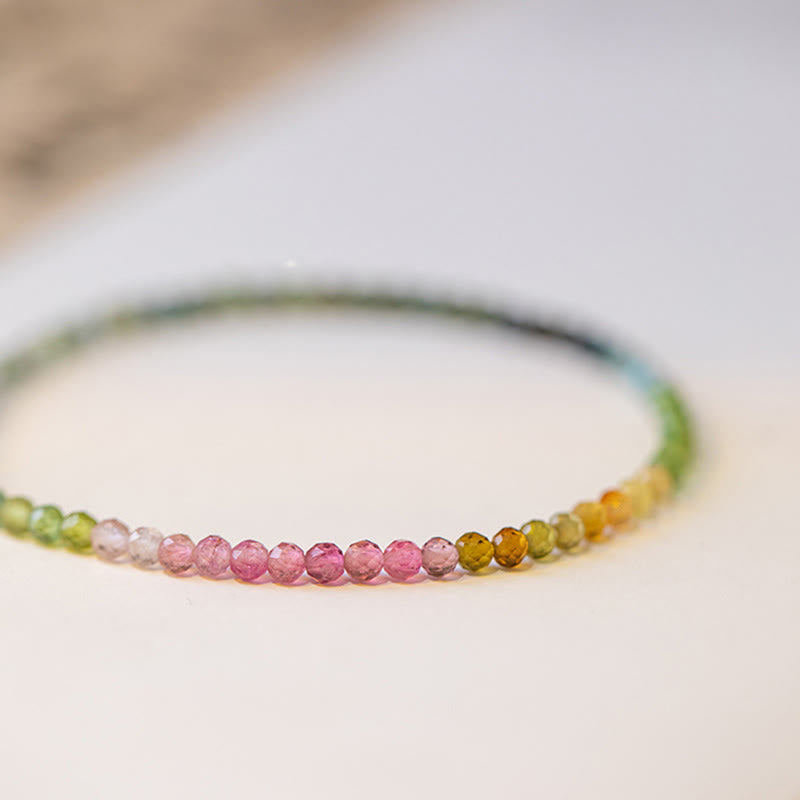 Nimara Ritual 2.5mm Natural Tourmaline Ultra-thin Beads Positive Bracelet