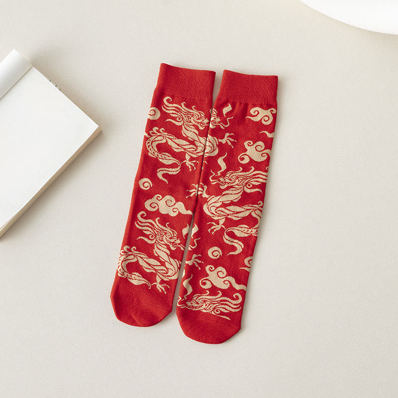 Nimara Ritual Casual Red Dragon Cotton Quarter Men Women Unisex Socks