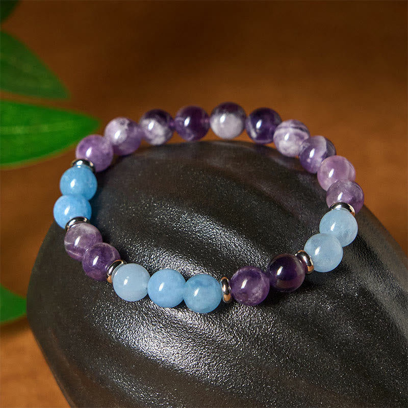 Nimara Ritual Amethyst Aquamarine Spacer Beads Peace Bracelet