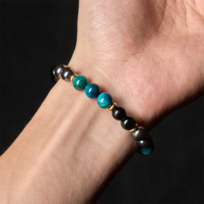 Nimara Ritual Natural Blue Tiger Eye Beads Balance Bracelet