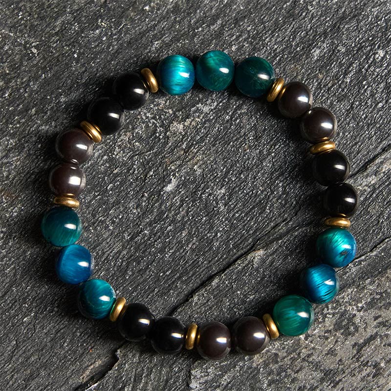 Nimara Ritual Natural Blue Tiger Eye Beads Balance Bracelet
