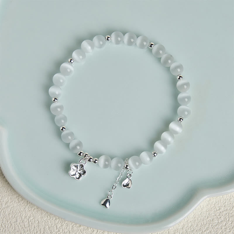 Nimara Ritual Natural Cat's Eye Cherry Blossom Peace Bracelet