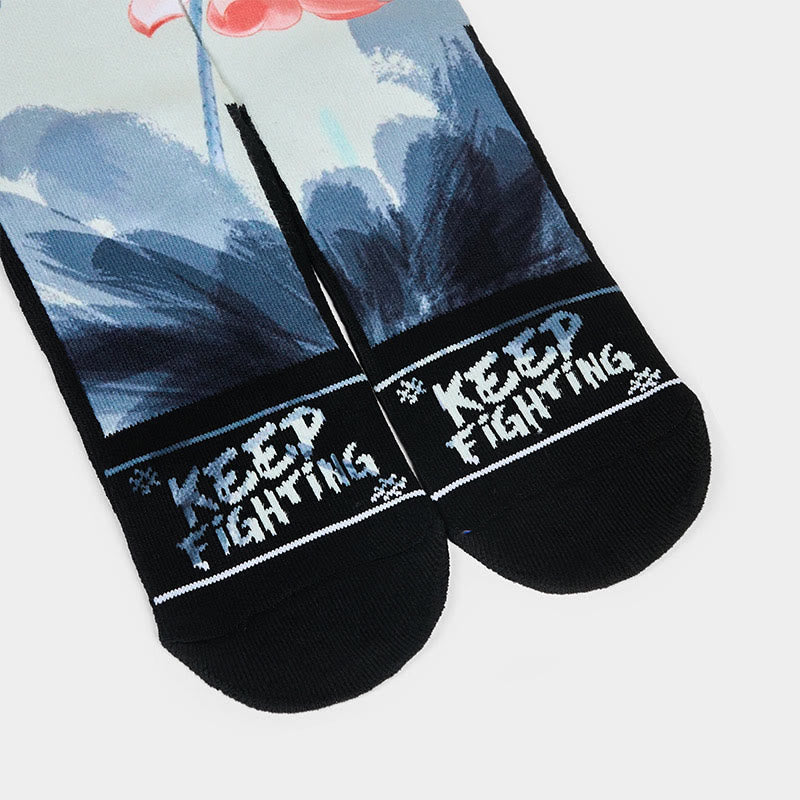 Nimara Ritual Casual Lotus Painting Micro Crew Men Women Unisex Socks