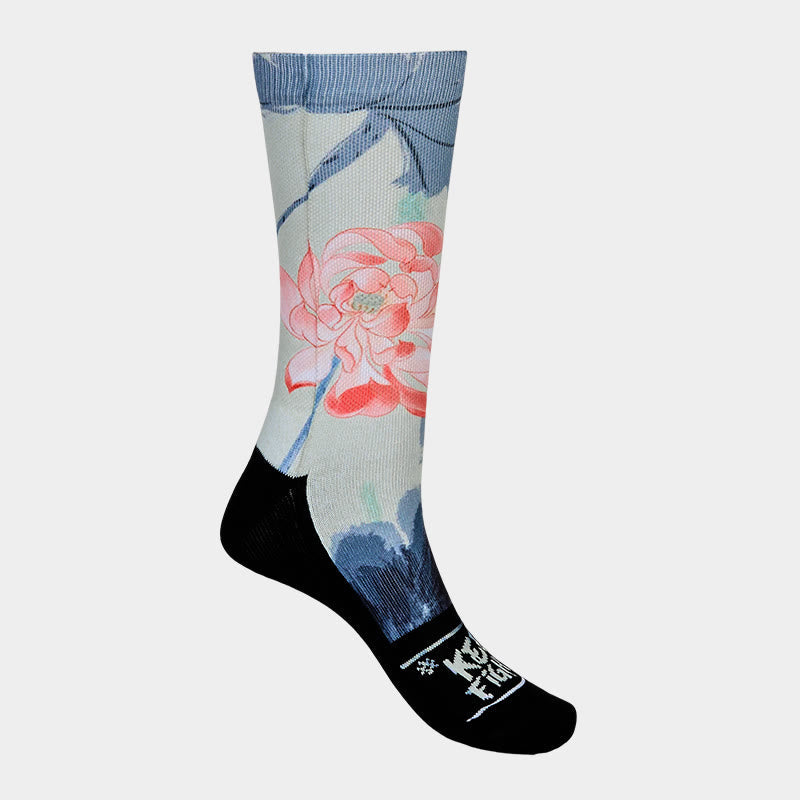 Nimara Ritual Casual Lotus Painting Micro Crew Men Women Unisex Socks