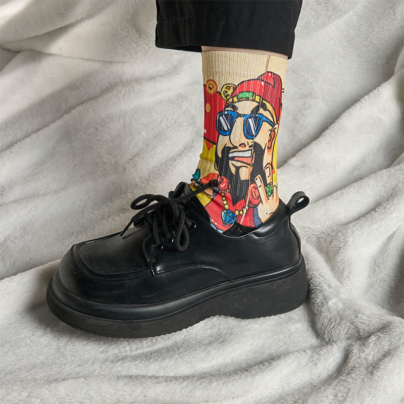 Nimara Ritual Casual God Of Wealth Red Envelopes Ingot Micro Crew Men Women Unisex Socks