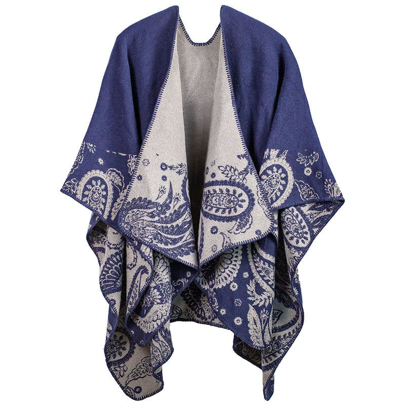 Nimara Ritual Fall Winter Tibetan Paisley Pattern Shawl Thermal Cozy Unisex Scarf Wrap