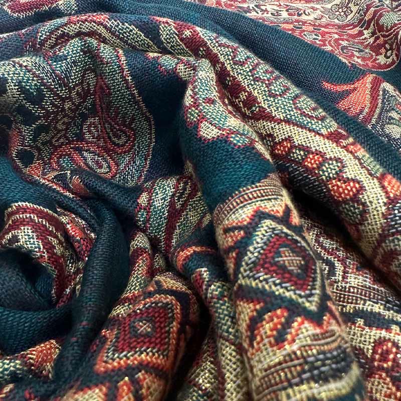 Nimara Ritual Bohemia Style Tibetan Paisley Floral Pattern Tassel Cozy Scarf Shawl