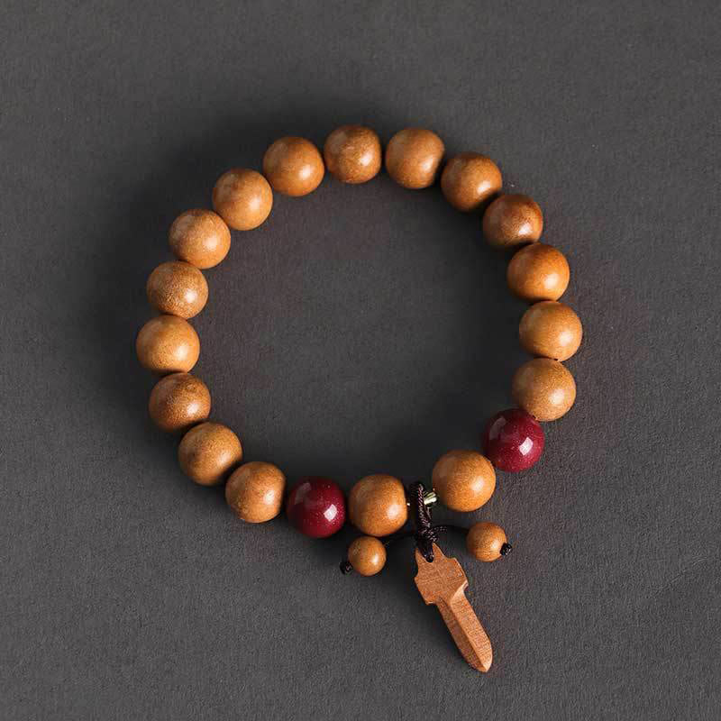 Nimara Ritual Peach Wood Cinnabar Sword Charm Wealth Bracelet