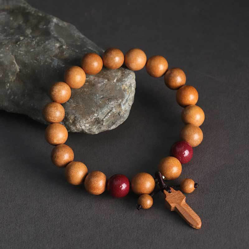 Nimara Ritual Peach Wood Cinnabar Sword Charm Wealth Bracelet