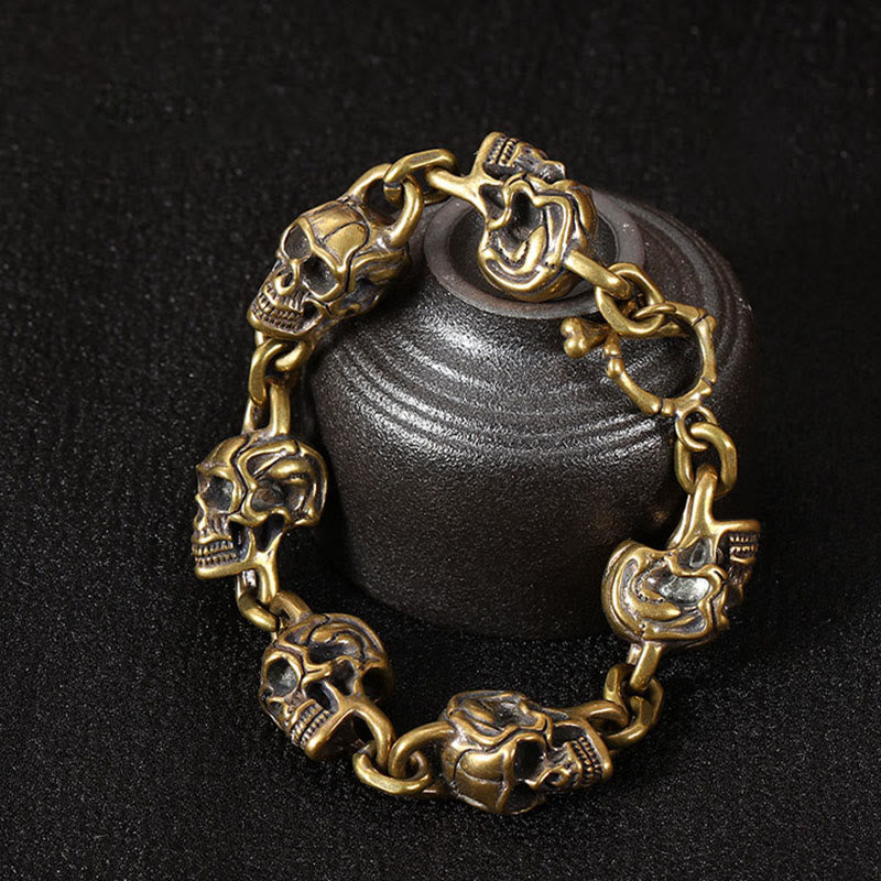 Nimara Ritual Retro Copper Brass Skull The Lord Of The Corpse Forest Protection Bracelet