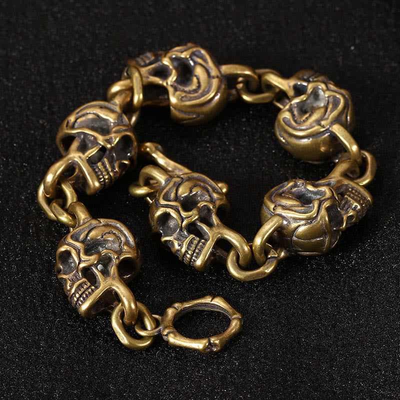 Nimara Ritual Retro Copper Brass Skull The Lord Of The Corpse Forest Protection Bracelet