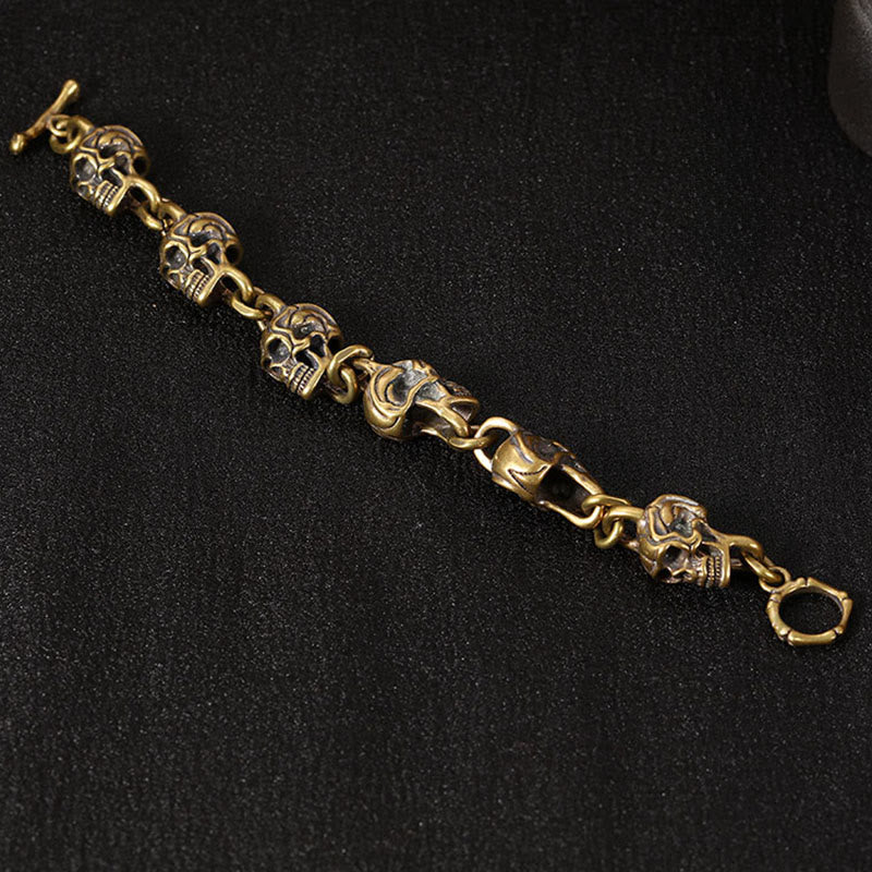 Nimara Ritual Retro Copper Brass Skull The Lord Of The Corpse Forest Protection Bracelet