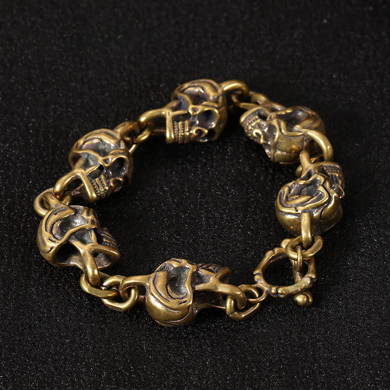 Nimara Ritual Retro Copper Brass Skull The Lord Of The Corpse Forest Protection Bracelet