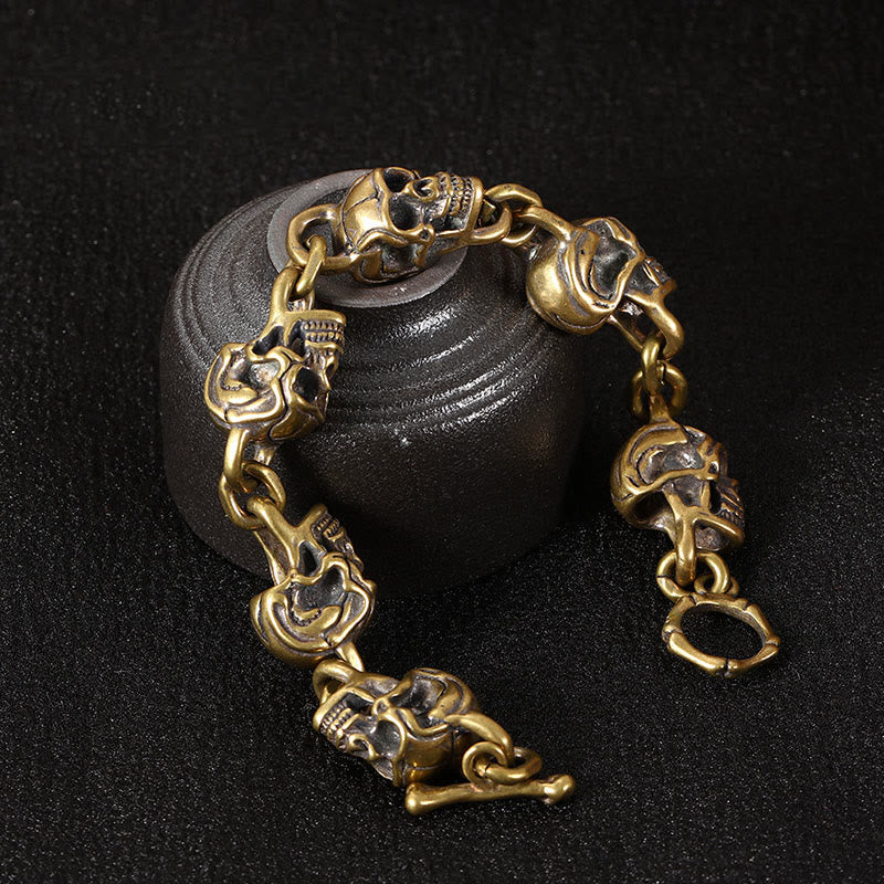 Nimara Ritual Retro Copper Brass Skull The Lord Of The Corpse Forest Protection Bracelet