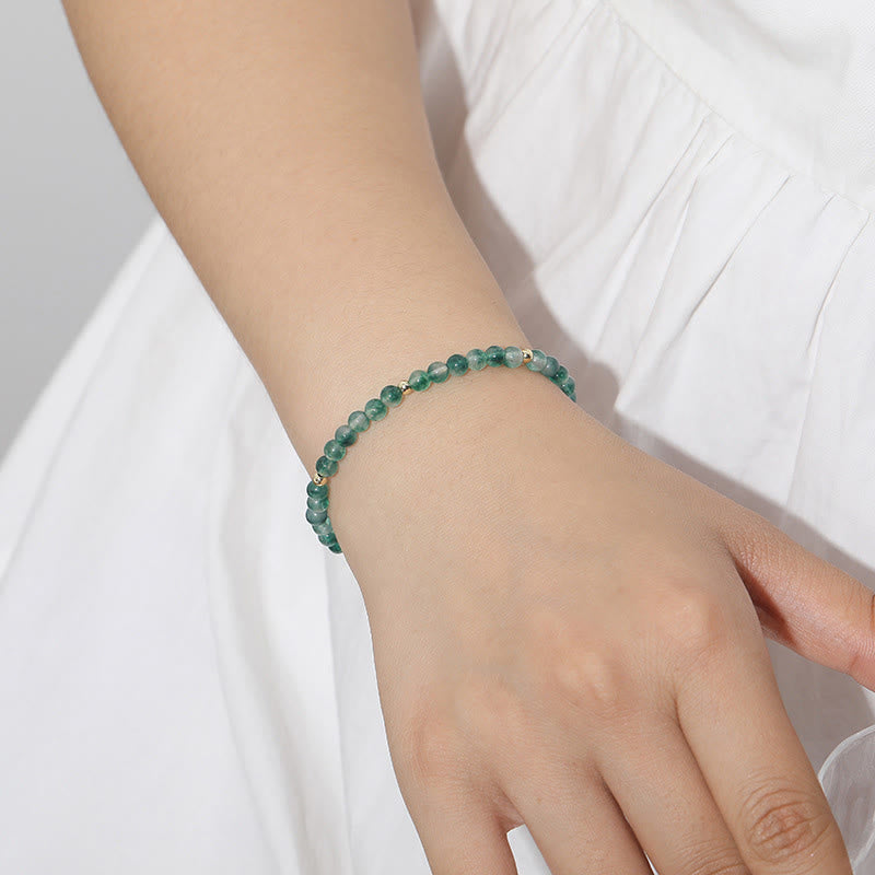 Nimara Ritual 14K Gold Plated Natural Moss Agate Healing Bracelet