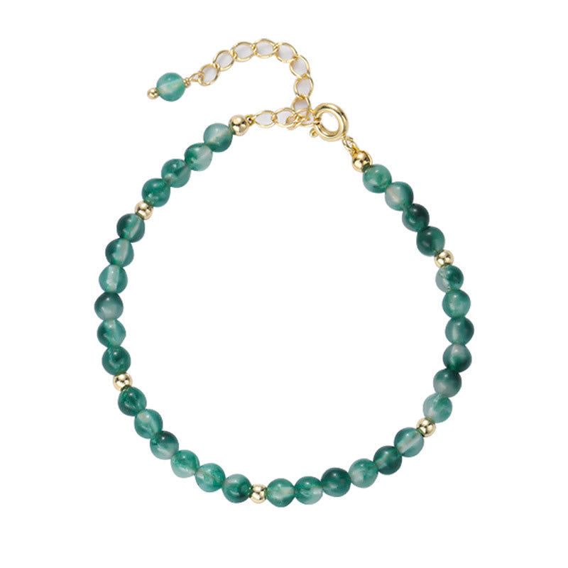 Nimara Ritual 14K Gold Plated Natural Moss Agate Healing Bracelet