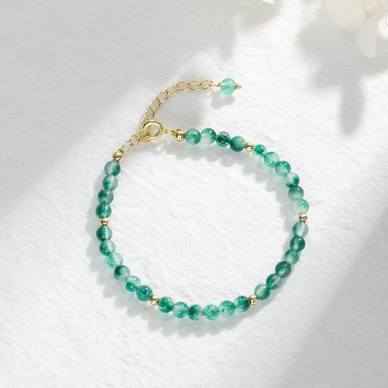 Nimara Ritual 14K Gold Plated Natural Moss Agate Healing Bracelet