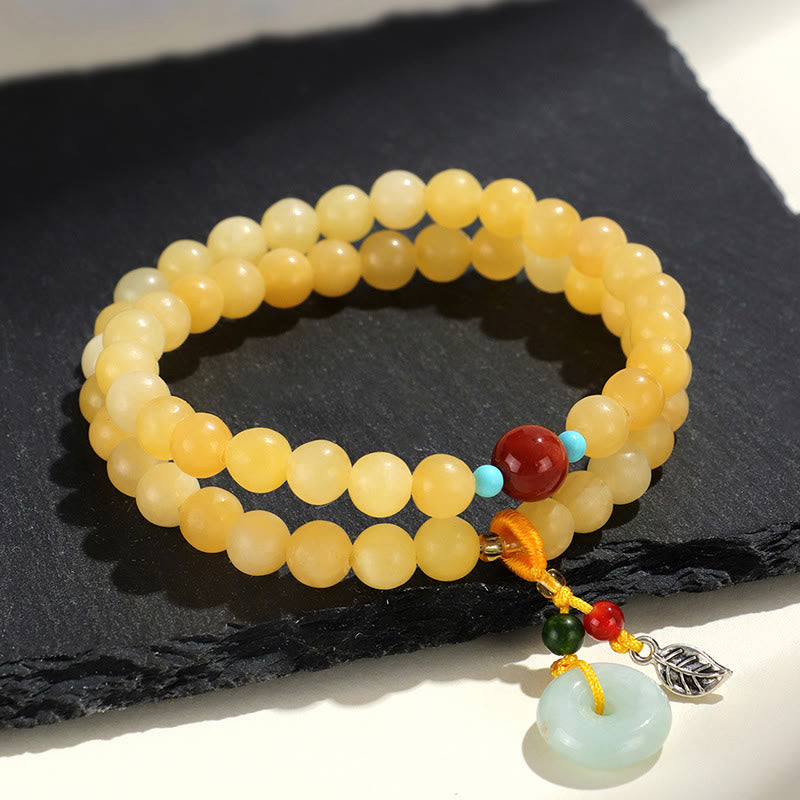 Nimara Ritual Topaz Peace Buckle Double Wrap Design Wealth Bracelet