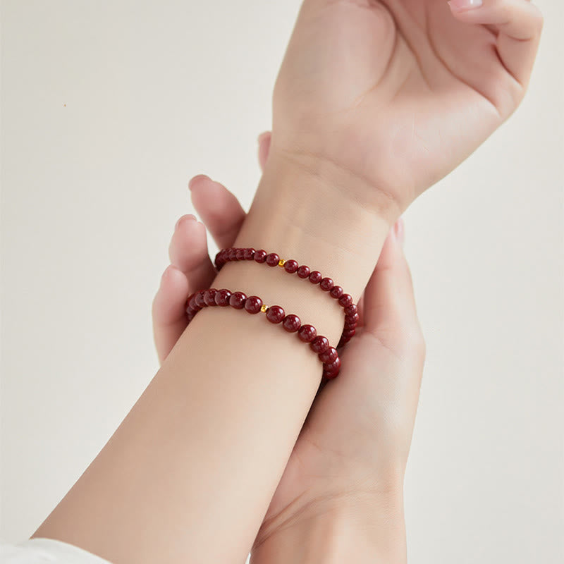 Nimara Ritual 925 Sterling Silver Cinnabar Beads Blessing Bracelet