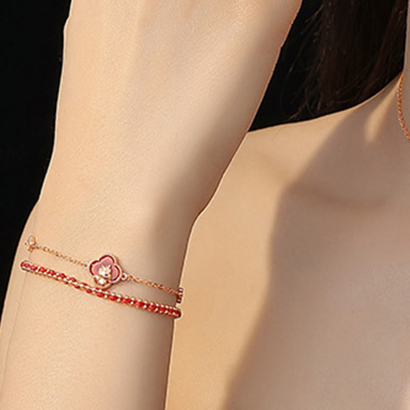 Nimara Ritual 925 Sterling Silver Year Of The Horse Red Agate Hetian Jade Confidence Bracelet
