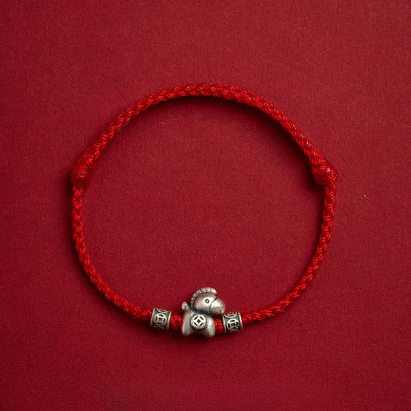 Nimara Ritual Year of the Horse 999 Sterling Silver String Braided Protection Bracelet