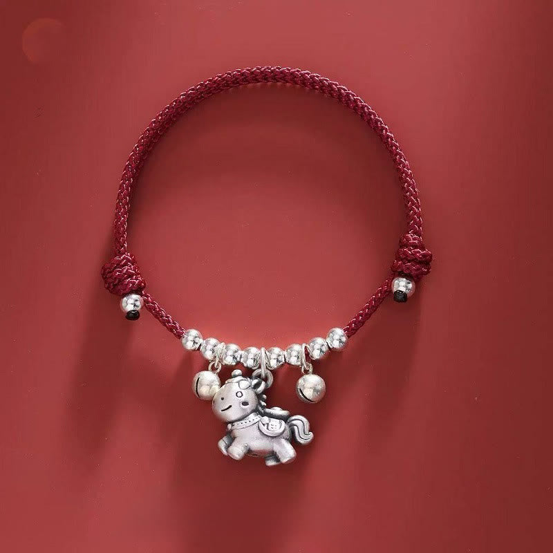 Nimara Ritual Year of the Horse 999 Sterling Silver String Braided Protection Bracelet