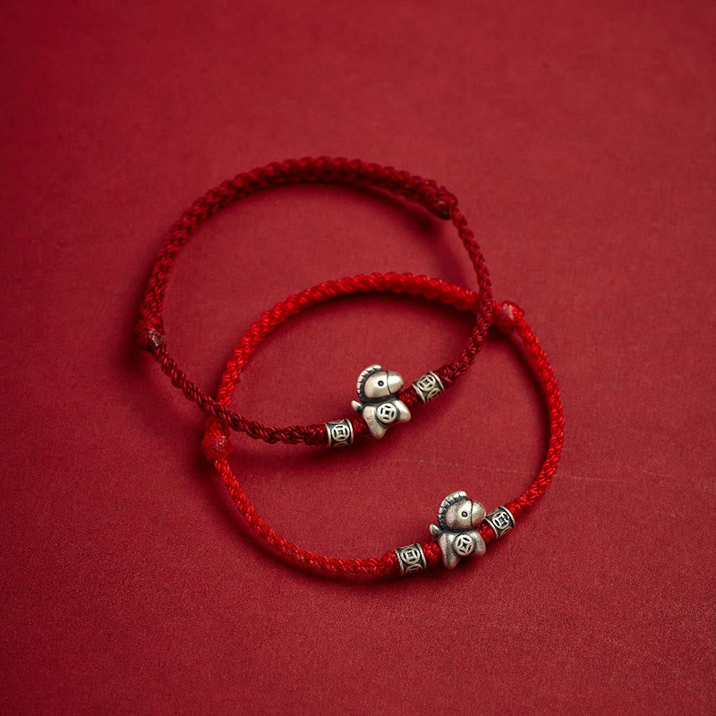Nimara Ritual Year of the Horse 999 Sterling Silver String Braided Protection Bracelet