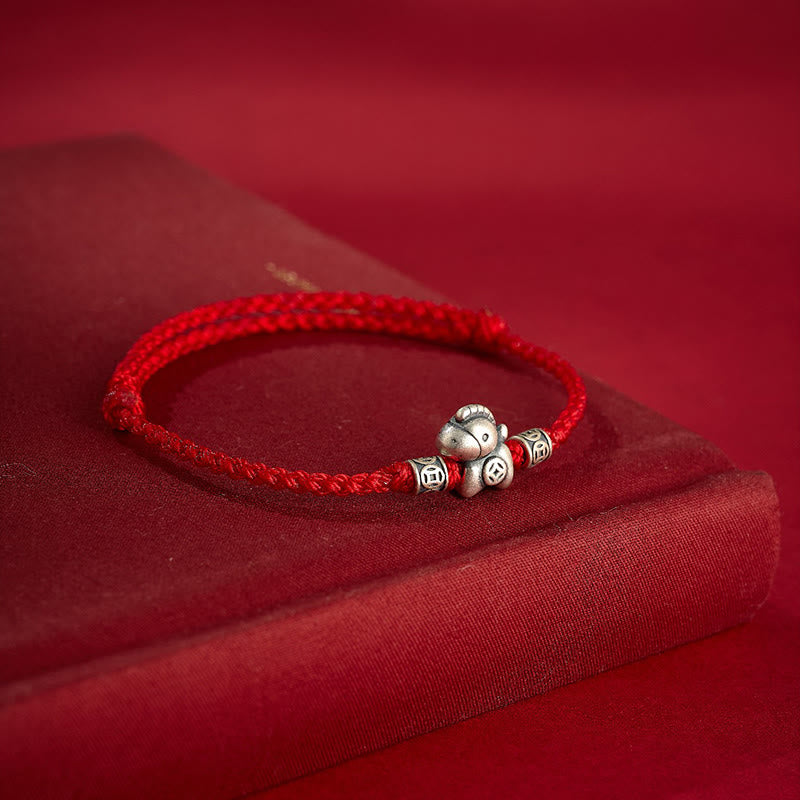 Nimara Ritual Year of the Horse 999 Sterling Silver String Braided Protection Bracelet